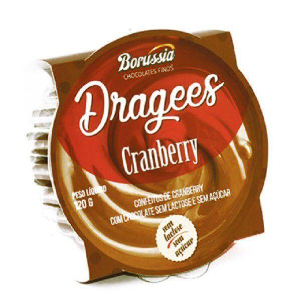 Drágeas Chocolate com Cranberry Zero Açúcar, Zero Lactose Borussia 120g Imagem de Drágeas Chocolate com Cranberry Zero Açúcar, Zero Lactose Borussia 120g