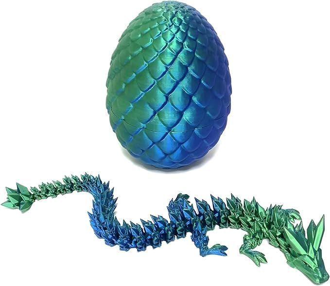 Imagem de Dragon Egg Zobetro impresso em 3D com dragão de cristal articulado