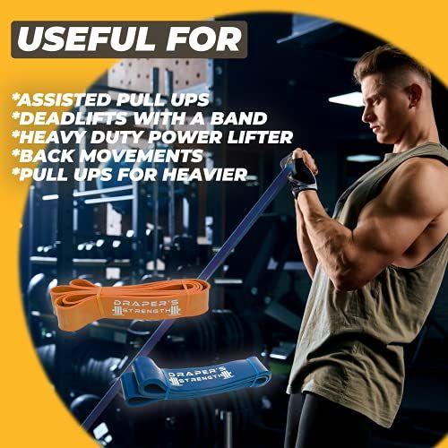 Imagem de Draper's Strength Heavy Duty Pull Up Assist e Powerlifting Stretch Bands (Single Band or Set) 41-inch 6 Band Set (2-150 lbs)