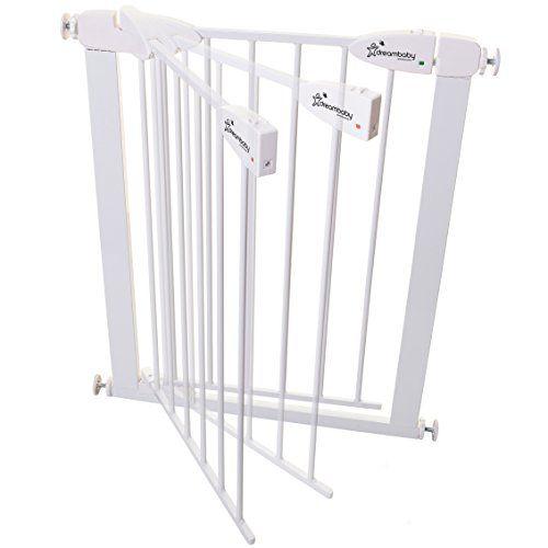 Imagem de Dreambaby Boston Magnetic Auto Close Baby Gate - Portões de segurança internos - Encaixa a abertura de 24,25-26,5 polegadas de largura e 29 polegadas de altura - com recurso Smart Stay Open - Branco