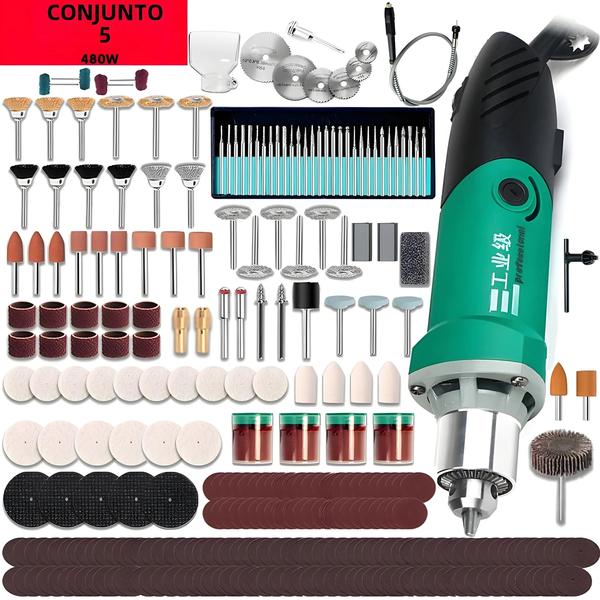 Imagem de Dremel 260W/480W Alta Potência - Kit Ferramenta Rotativa com Eixo Flexível para Gravação e Polimento