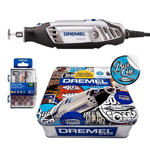 Imagem de Dremel Micro Retífica 3000 com 31 Acessórios com Caixa Metalizada 220V