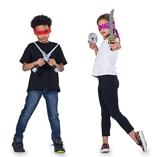 Imagem de Dress-Up-America Ninja Weapons - Brinquedos Ninja inclui Katana, Bow & Arrow, Máscaras de Olho e muito mais - Ninja Warrior Costume Accessory Set para crianças