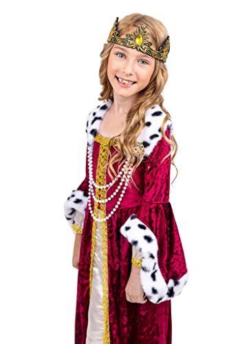 Imagem de Dress-Up-America Queen Traje para Meninas - Crianças Traje de Princesa Renascentista - Vestido Real e Crown Set