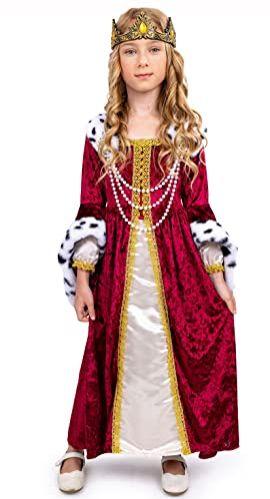 Imagem de Dress-Up-America Queen Traje para Meninas - Crianças Traje de Princesa Renascentista - Vestido Real e Crown Set