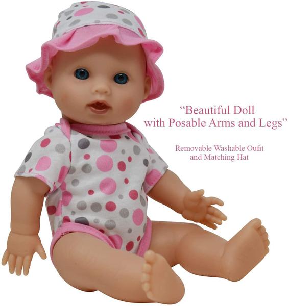 Imagem de Drink and Wet Potty Training Baby Doll posable Dolls with Pacifier, Bottle, and Fraldas - Ajuda o Treinamento de Banheiro para Crianças (caucasiano)