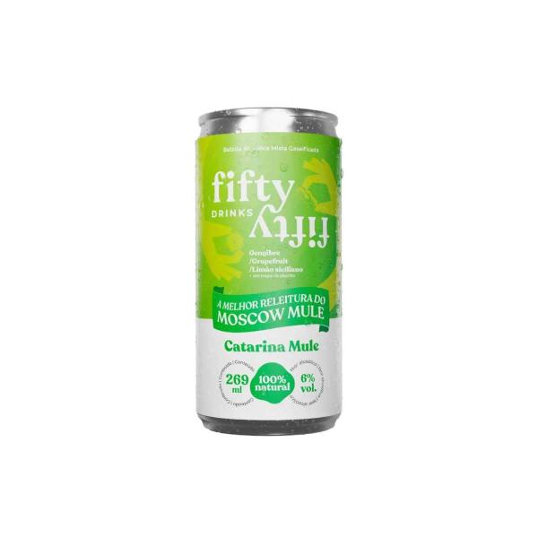 Imagem de Drink Pronto Sabor Catarina Mule Gengibre, Limão siciliano e Grapefruit Fifty Fifty Drinks 269ml