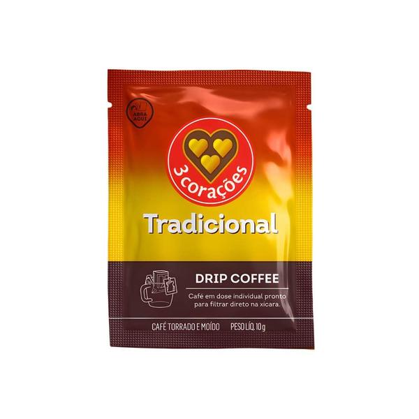 Imagem de Drip Coffee TRÊS 3 Corações Tradicional 10 sachês