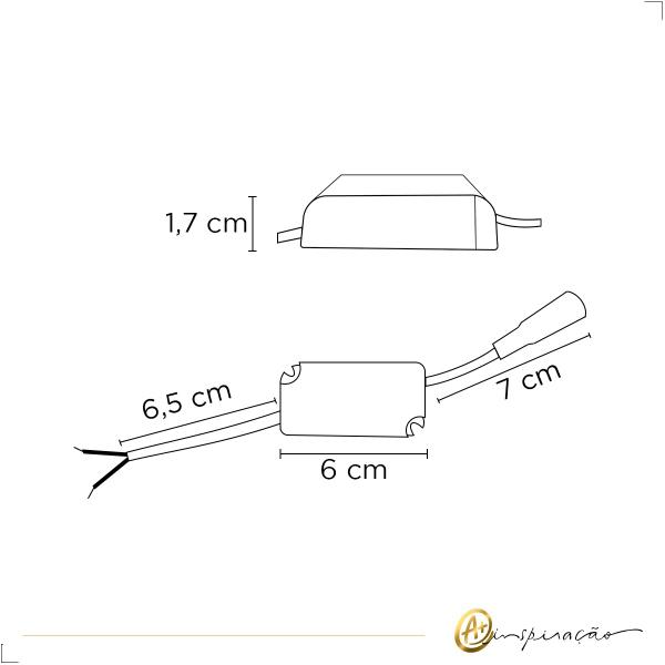 Imagem de Driver LED 8-18W 180mA Para Luminária Plafon Bivolt