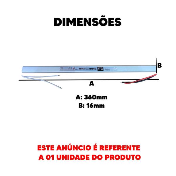 Imagem de Driver para fita de led slim 12v 6a 72w bivolt avant