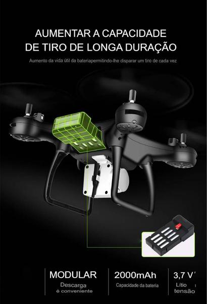 Imagem de Drone 8S Tamanho Profissional, Sensor Colisão, Câmera HD, Acessórios+