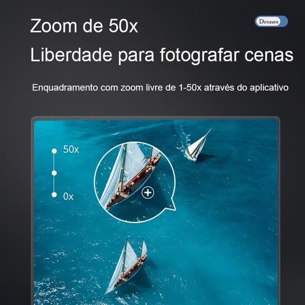 Drone com Duas Câmeras 4K M8 Wifi Sensor 360 Anti Obstáculos - RC Imagem de Drone com Duas Câmeras 4K M8 Wifi Sensor 360 Anti Obstáculos