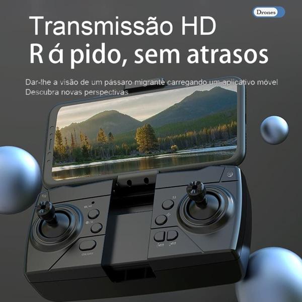 Drone com Duas Câmeras 4K M8 Wifi Sensor 360 Anti Obstáculos - RC Imagem de Drone com Duas Câmeras 4K M8 Wifi Sensor 360 Anti Obstáculos