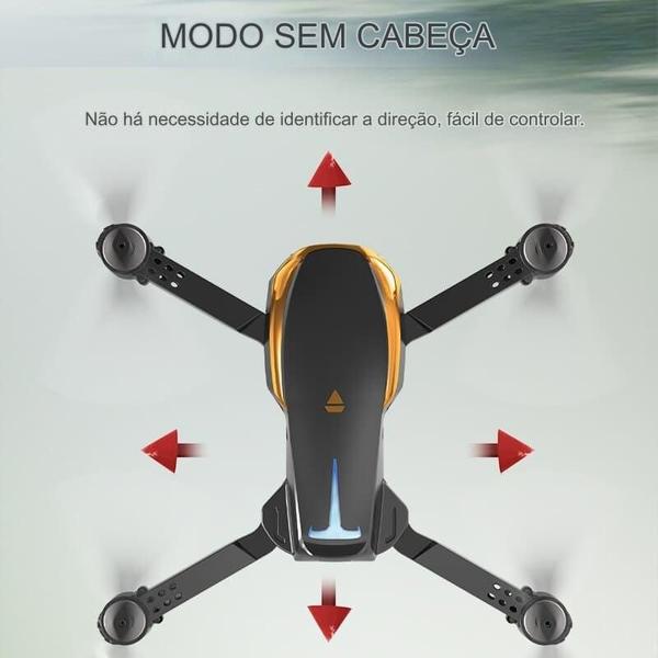 Drone com Duas Câmeras 4K M8 Wifi Sensor 360 Anti Obstáculos - RC Imagem de Drone com Duas Câmeras 4K M8 Wifi Sensor 360 Anti Obstáculos