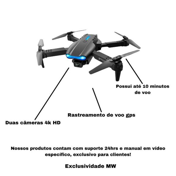 Imagem de Drone Dual Câmera 4K S89 S/ Cabeça Wifi 2.4 Track Flight