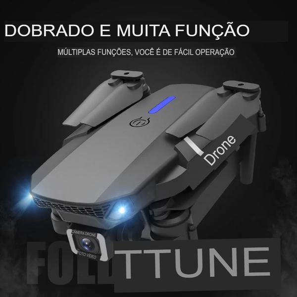 Imagem de Drone E88 com Câmera 4K HD WiFi Fotos/Vídeos Suporte Celular