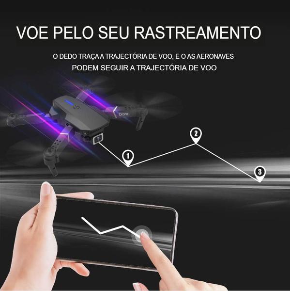 Imagem de Drone E88 Pro Até 3 Baterias Com Câmera Dupla 4k Full Hd Wifi + Bag - Eachine