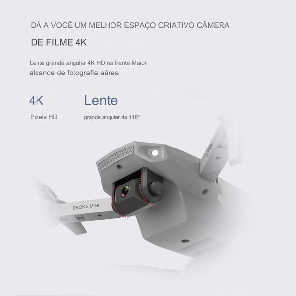 Imagem de Drone E88 WiFi 2.4G Câmera 4K Durável Três Níveis de Velocidade