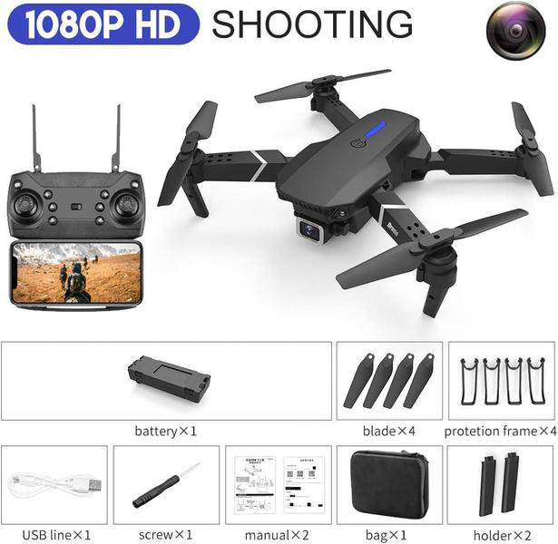 Imagem de Drone E99 Pro Estabilidade, 1 Bateria com Camera 4K, Wi-Fi, Bateria 1800mA Duravel e Bolsa de Viagem