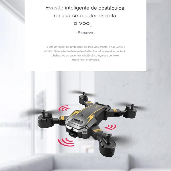 Drone G6 8K Profissional - 1 Bateria, Anti-Obs. Câmera 8K e GPS, Vídeo/Foto, Wi-Fi, 360 + Bag - DronePro Imagem de Drone G6 8K Profissional - 1 Bateria, Anti-Obs. Câmera 8K e GPS, Vídeo/Foto, Wi-Fi, 360 + Bag