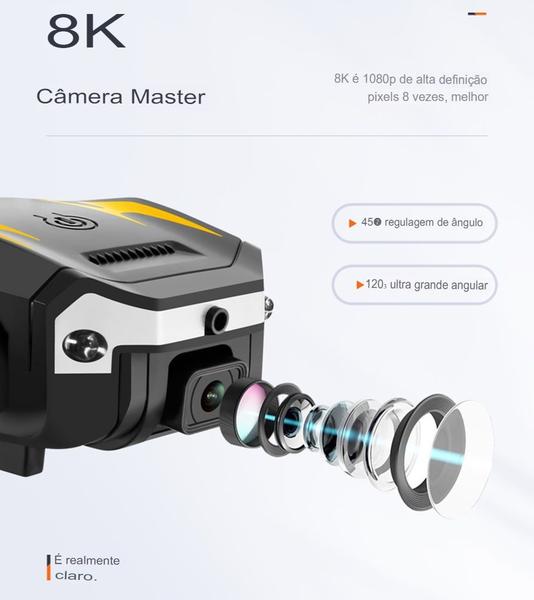 Drone G6 8K Profissional - 1 Bateria, Anti-Obs. Câmera 8K e GPS, Vídeo/Foto, Wi-Fi, 360 + Bag - DronePro Imagem de Drone G6 8K Profissional - 1 Bateria, Anti-Obs. Câmera 8K e GPS, Vídeo/Foto, Wi-Fi, 360 + Bag