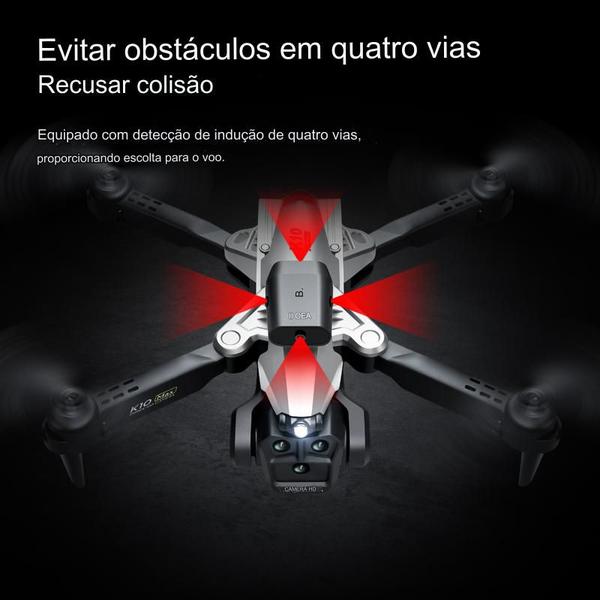 Drone K10 Max Pro + Oculos VR -1 Bateria, 3 Câmeras Ajustáveis 8K HD, Video/Foto, Wifi, Bag - DronePro Imagem de Drone K10 Max Pro + Oculos VR -1 Bateria, 3 Câmeras Ajustáveis 8K HD, Video/Foto, Wifi, Bag