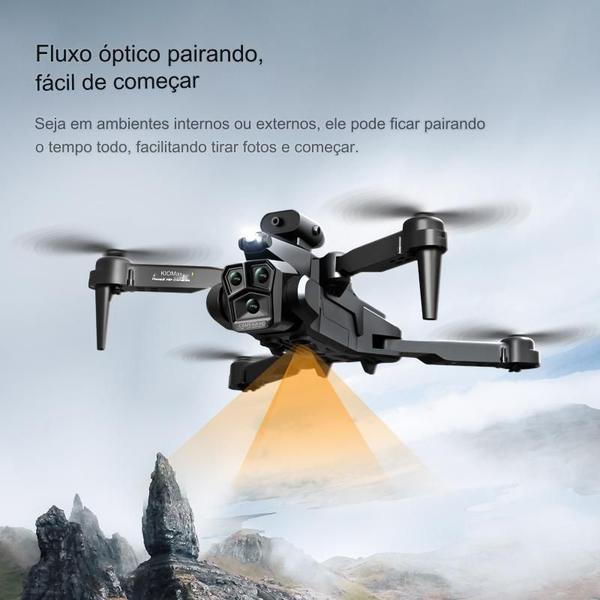 Drone K10 Max Pro + Oculos VR -1 Bateria, 3 Câmeras Ajustáveis 8K HD, Video/Foto, Wifi, Bag - DronePro Imagem de Drone K10 Max Pro + Oculos VR -1 Bateria, 3 Câmeras Ajustáveis 8K HD, Video/Foto, Wifi, Bag