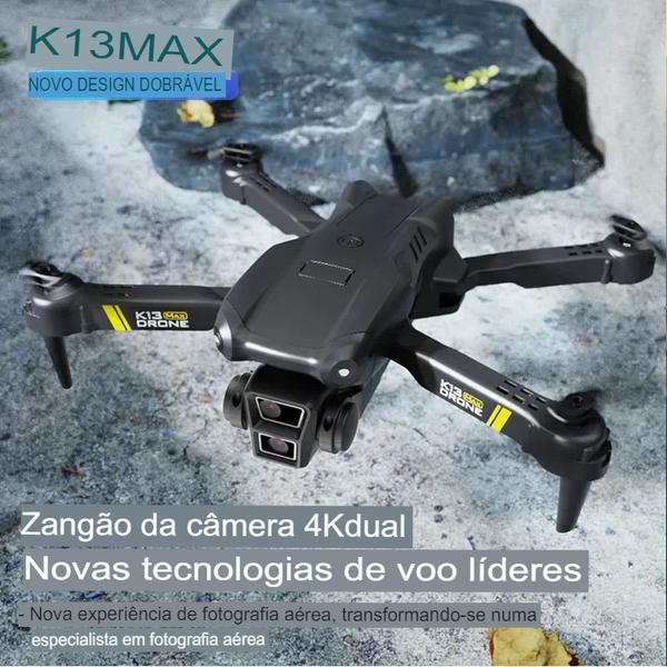 Imagem de Drone K13 Kit 1 à 4 Baterias com Câmera HD, Conexão Novo e Avançado