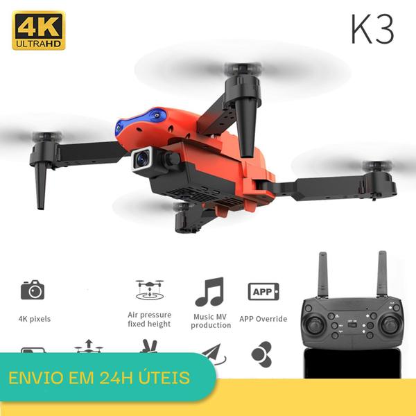 Imagem de Drone K3 Com Voo 360º, Luzes LED, Fácil Manuseio