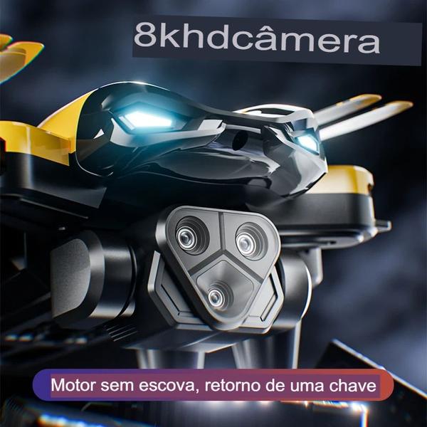 Imagem de  Drone M5 Professional 8K Câmera Tripla 4 Baterias e Motor Brushless + Óculos VR 