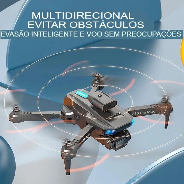 Imagem de Drone P10 Pro 1  Baterias Anti-Obstáculos Com 2 Câmeras 4KHD Manobras