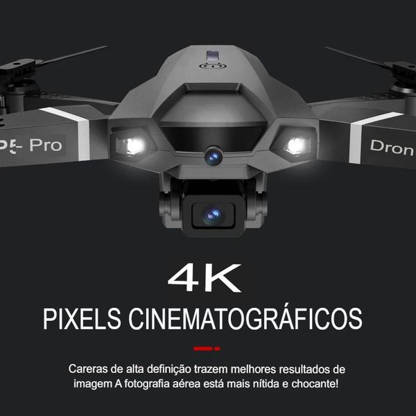 Imagem de Drone P5 Profissional - Kit 3 Baterias, Anti-Batidas, Câmera 4K, Wi-Fi e Bolsa