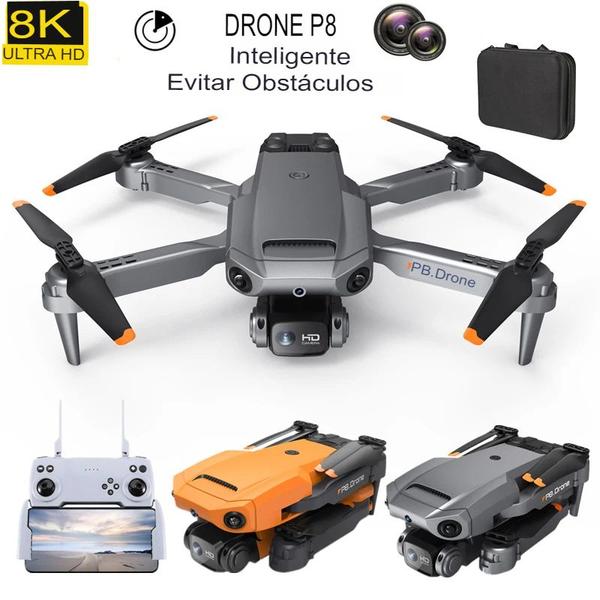 Imagem de Drone P8 Pro - Kit 1 até 3 Baterias Câmera 8K HD, Wi-Fi 