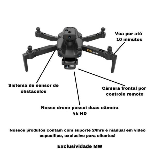 Imagem de Drone profissional Câmera Dual 4K S172 Max Wifi 5G Modo Sem Cabeça