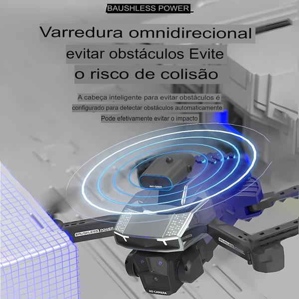 Imagem de Drone Profissional H3 Câmera Tripla 8K, kit 1 à 4 Baterias, Evitação de Obstáculos