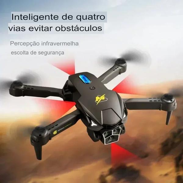 Imagem de Drone Profissional M3 Câmera Tripla HD Kit 1 à 4 Baterias, Fluxo Óptico, Evitação de Obstáculos, CR