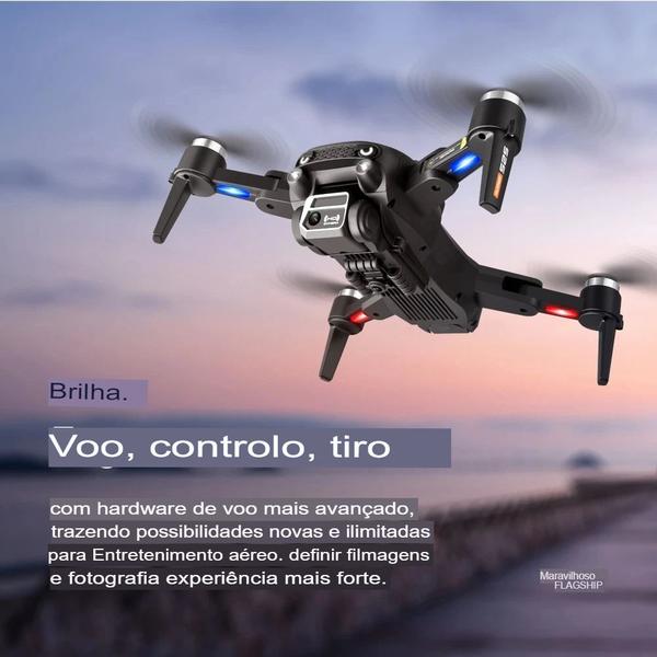 Imagem de Drone S2S Profissional Dobrável  8K - Quadcopter Helicóptero Evitar Obstáculos, HD Câmera Dupla