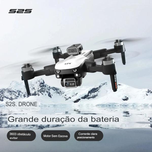 Imagem de Drone S2S Profissional Dobrável  8K - Quadcopter Helicóptero Evitar Obstáculos, HD Câmera Dupla