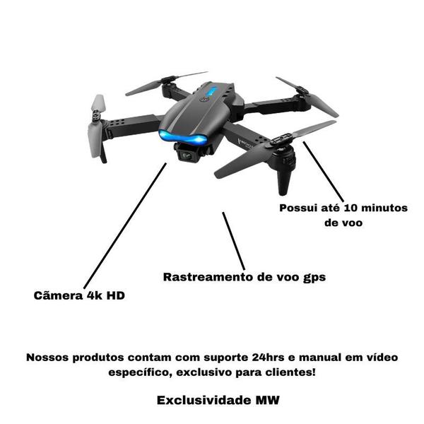 Imagem de Drone S89 com Câmera 4K Modo Sem Cabeça Fácil Controle WiFi FPV luz LED