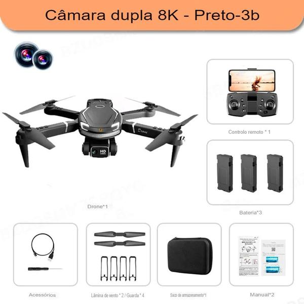 Imagem de Drone V88 Profissional Camera 8K, Kit 1 bateria, Preto