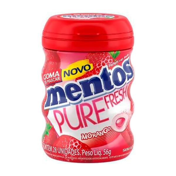 Imagem de Drops goma Mentos pure fresh morango com 6 unidades