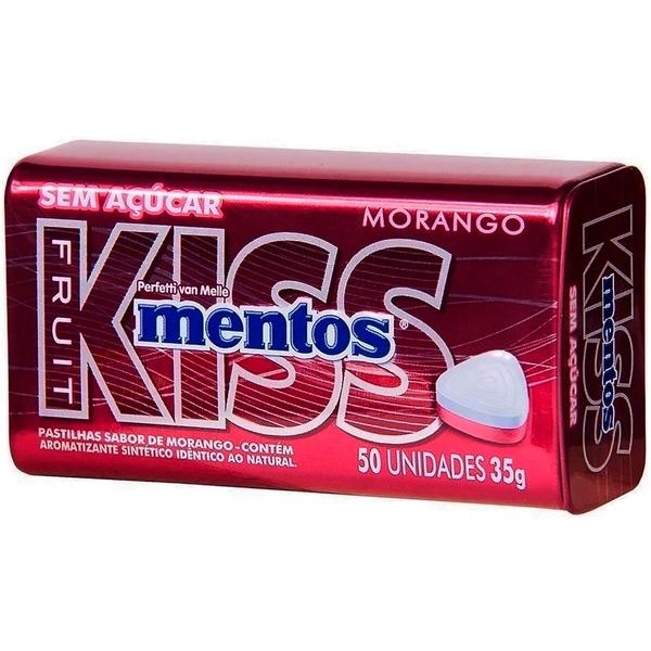 Imagem de Drops Mentos Kiss morango com 12 unidades