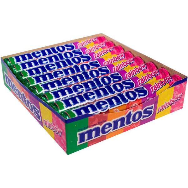 Drops Mentos Rainbow - Embalagem c/ 16 unidades Imagem de Drops Mentos Rainbow - Embalagem c/ 16 unidades
