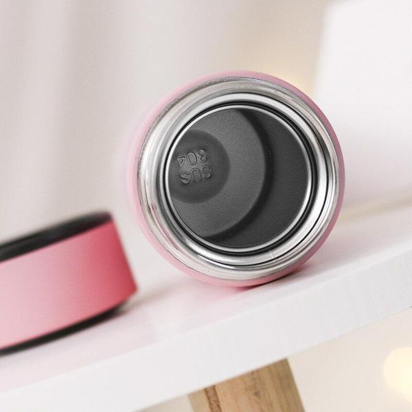 Imagem de Dropshipping Thermos Double Wall Inoxidável Aço Plástico Comáfoco Thermos Cup Coffee Coffee Coffee Milk Travel Mug Thermo Bottle Thermocup Frascos de vácuo e termoses (rosa)