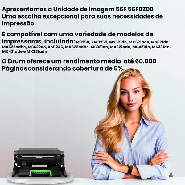 Imagem de Drum 56F0Z00 lexmark para impressora MS621DN