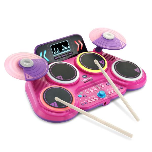 Imagem de Drum Pad VTech Kidi Star Pink com 20 sons em estilo de bateria