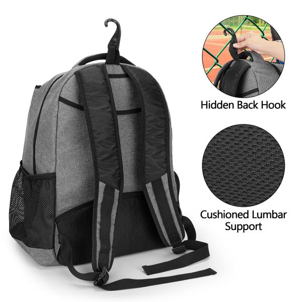 Imagem de DSLEAF Tennis Bag para homens / mulheres para segurar 2 raquetes, mochila de tênis com espaço de sapato separado para esportes de tênis