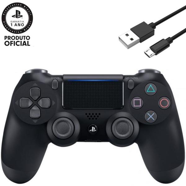 Imagem de Dualshock 4 Controle PS4 Original Playstation 4 Sony Preto Onix Black + Cabo de Carregamento