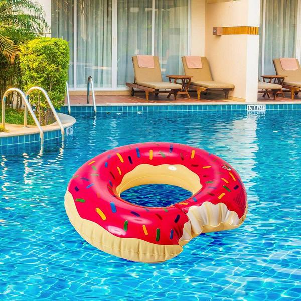 Imagem de Duas Boias de Donuts Piscina Colorida Festas Decoração