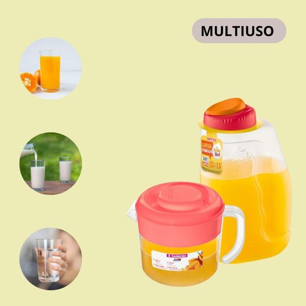 Duas jarras de suco Sanremo plásticas multiuso cozinha Imagem de Duas jarras de suco Sanremo plásticas multiuso cozinha